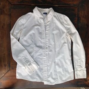 White Collar Button up Shirt long sleeve